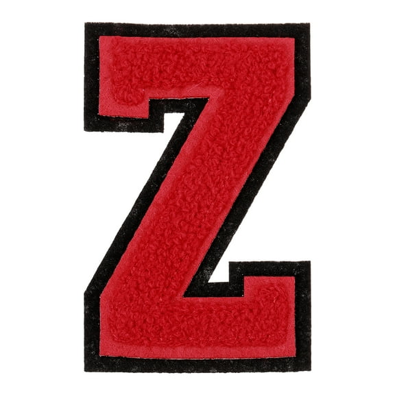 Chenille Letter Patches, 4" Alphabet Z Iron on Patches for Repairing Clothing Jeans Shoes Hats DIY (Red)
