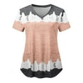 thumbnail image 1 of DPTALR Women's Short Sleeve V-Neck Tops Working Uniform Printing Pocket Blouse Tops, 1 of 4