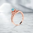 thumbnail image 3 of Gem Stone King 18K Rose Gold Plated Silver Blue Apatite Engagement Ring for Women (1.44 Cttw, Round 5MM, Gemstone Birthstone, Size 6), 3 of 4