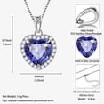 thumbnail image 4 of Blue Heart Necklace Women December Birthstone Necklace Tanzanite Crystal 925 Sterling Silver Pendant Jewelry Birthday Mother's Day Gifts Hipunk, 4 of 9
