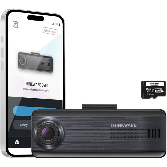 THINKWARE Q200 Parking Monitor Car Dash Cameras with Cable SD Card Holder