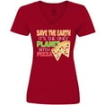 thumbnail image 3 of Inktastic Save the Earth. Its the Only Planet with Pizza. Women's V-Neck T-Shirt, 3 of 5