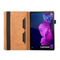 thumbnail image 3 of Embossed Case for Lenovo Tab P11 2020 / P11 Plus 2021, Auto Sleep/Wake Bussiness Premium PU Leather Folio Stand Cover Flip Shell with Card Slots & Elastic Band & Pencil Slot - Brown, 3 of 5