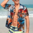 thumbnail image 5 of KLL Men's Hawaiian Shirt Short Sleeve Button Down Beach Shirts-3D Butterfly, 5 of 5