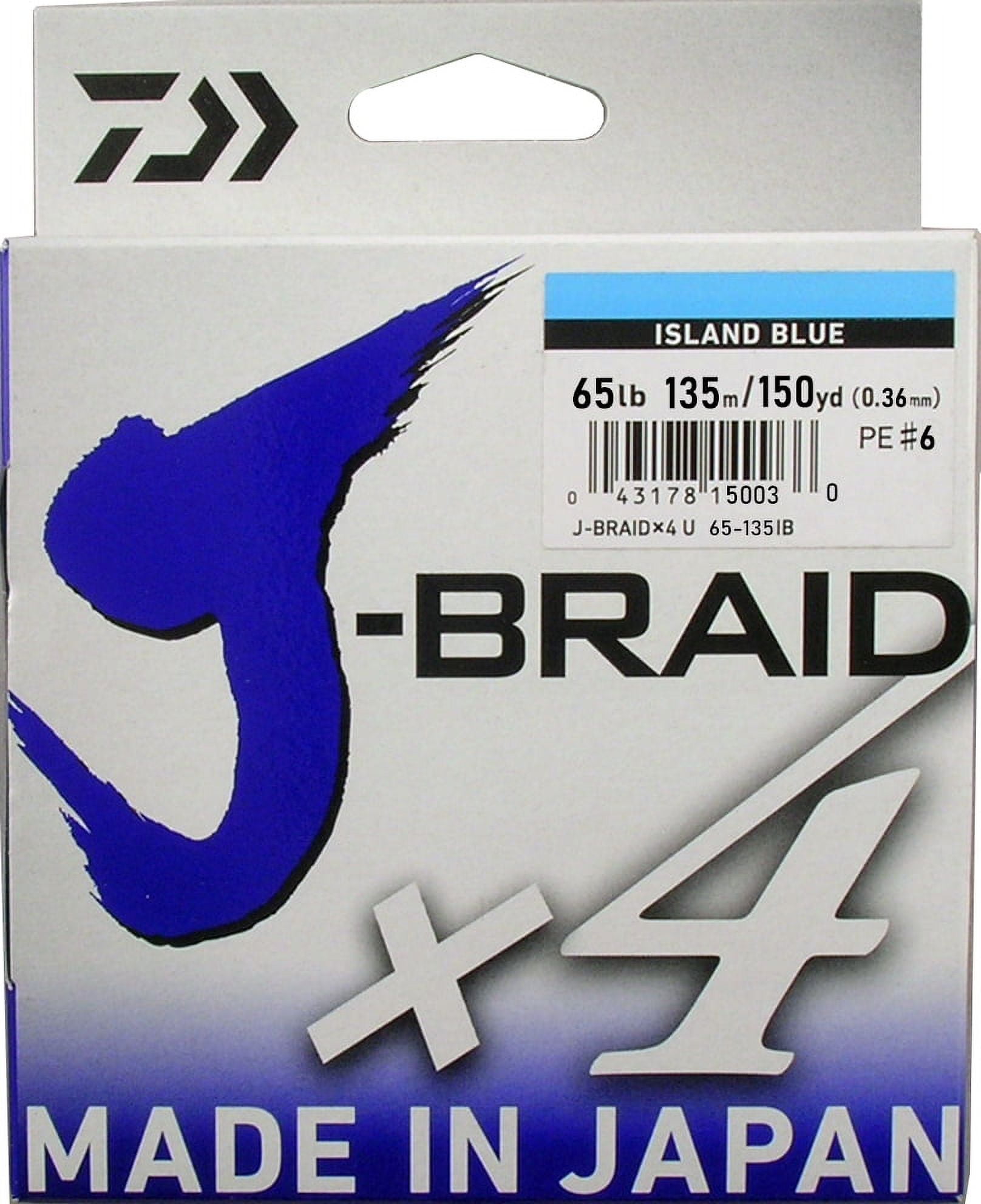 Daiwa J-Braid x4 Braided Fishing Line Island Blue 300 Yds 65 Lb Test