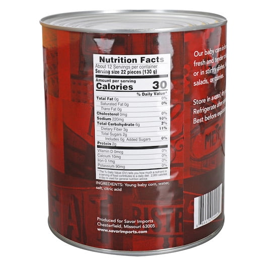 (Price/Case)Savor Imports Cut Baby Corn #10 Can - 6 Per Case