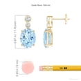 thumbnail image 2 of ANGARA Natural 4.4 ct Aquamarine Dangle Earrings with Diamonds in 14K Yellow Gold for Women (Size-10x8mm) | March Birthstone, Anniversary, Jewelry Gift for Women | Natural Aquamarine Earrings, 2 of 7