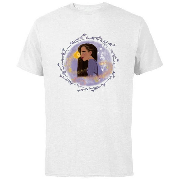 Disney Wish Asha and Star Nose to Nose Circle - Short Sleeve Cotton T-Shirt for Adults - Customized-White