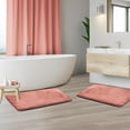 thumbnail image 2 of Nestl Set of 2 Absorbent Memory Foam Bath Mat Bathroom Rugs, Misty Rose, Small 17"x24", 2 of 8