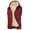 Wine, variant on Men's Casual Solid Color Sleeveless Jacket, Fleece-lined Warm Hooded Zipper Pocket Vest Black L