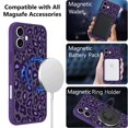 thumbnail image 2 of Funda KANGHAR para iPhone 16 Plus con estampado de leopardo morado Magsafe, 2 of 6