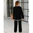 thumbnail image 6 of Women's 2 Piece Sweater Sets Outfits Long Sleeve Knit Pullover Tops Wide Leg Pants Lounge Sets Tracksuits, 6 of 9