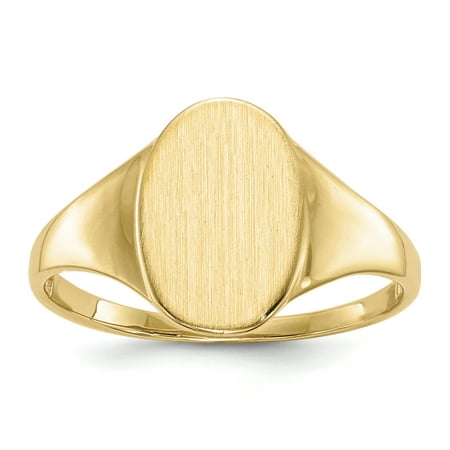 14k Yellow Gold Engravable Signet Ring (12.1mm x 8.3mm face)