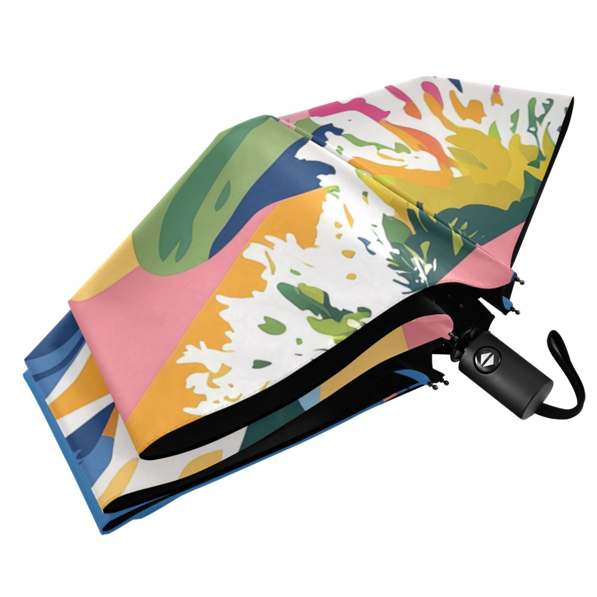 FORMRS Travel Umbrella Folding Auto Open Close Windproof Rain UV Protection, Abstract Snow Mountain