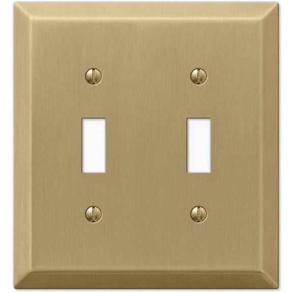 Amerelle 163TTBZ Moderne Wallplate 2 Toggle Steel Brushed Bronze 1-Pack