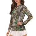 thumbnail image 2 of Uorisanigo Camo Forest Womens Golf Shirt Casual Long Sleeve Moisture Wicking Casual Tennis Activewear Comfortable Quarter Zip Pullover for Workout Sports, 2 of 7