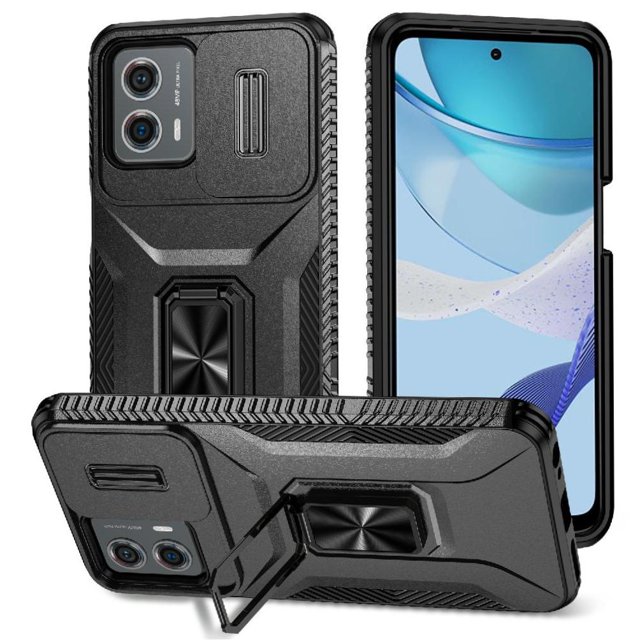 Funda para GANGXUN Motorola Moto G 2023 5G - Soporte metálico, Función magnética, Negro