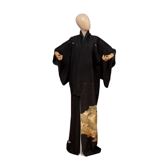 DEAR VANILLA Authentic Traditional Japanese Tomesode Silk Kimono for Women Robe Made in Japan KMT-0232