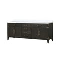 thumbnail image 3 of Laurel 84 in W x 22 in D Brown Oak Double Bath Vanity and White Quartz Top, 3 of 3