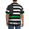 thumbnail image 3 of Balery American Flag Camisa Casual de Manga Corta con Botones para Hombre, Texturizada, Estilo Cubano, para Playa, Verano-X-Large, 3 of 5
