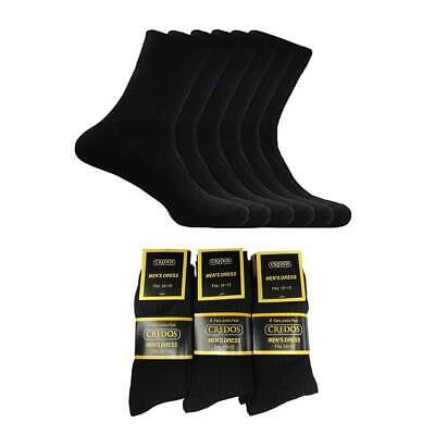 

6~12 Lot Pairs Men‘s Classics Plain Black Cotton Dress Ribbed Socks 9-11 10-13