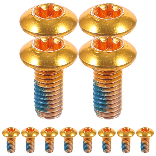 EeaseCA 1 Box/12PCS Titanium Steel Brake Pad Screws Brake Fixing Screws Durable Screws for Mountain Bike (Golden)