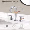 thumbnail image 3 of KINGTACK Bathroom Faucet for Sink 3 Hole, Chrome Bathroom Faucets with Pop-up Drain and Supply Lines, 2 Pack, 3 of 10