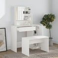 thumbnail image 3 of vidaXL Dressing Table with Mirror White 34.1"x13.8"x53.5", 3 of 3