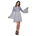 thumbnail image 1 of Moomaya Printed Mini Dress For Women Casual Wear Bell Sleeve Summer Clothing, 1 of 6