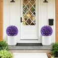 thumbnail image 2 of Costway 11" Faux Boxwood Balls with Reliable Sun-Protective PE Material Mimic Leaves Purple, 2 of 9