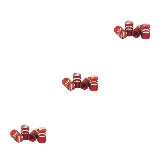 Thinsony 4 Pieces Car Tire Valve Stems Caps Flag Pattern Rim Sleeve Dustproof Cover Repair Parts for Bicycle Vehicle Motorcycle Red 3Set