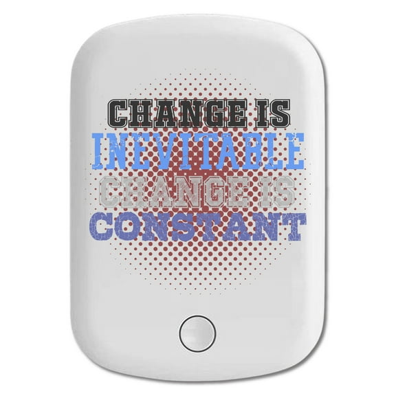 DistinctInk Magnetic Battery Pack, 10000 mAh Wireless Portable Charger with USB-C Cable, Compatible with MagSafe iPhone 14 / 13 / 12 Series - Change Is Inevitable Change Is Constant