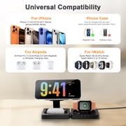 Wireless Charger for iPhone 17 16 15 14 13 12, Charging Station for Airpods 4 3 2, Watch Charger for iWatch Series, 3 in 1 Charging Pad