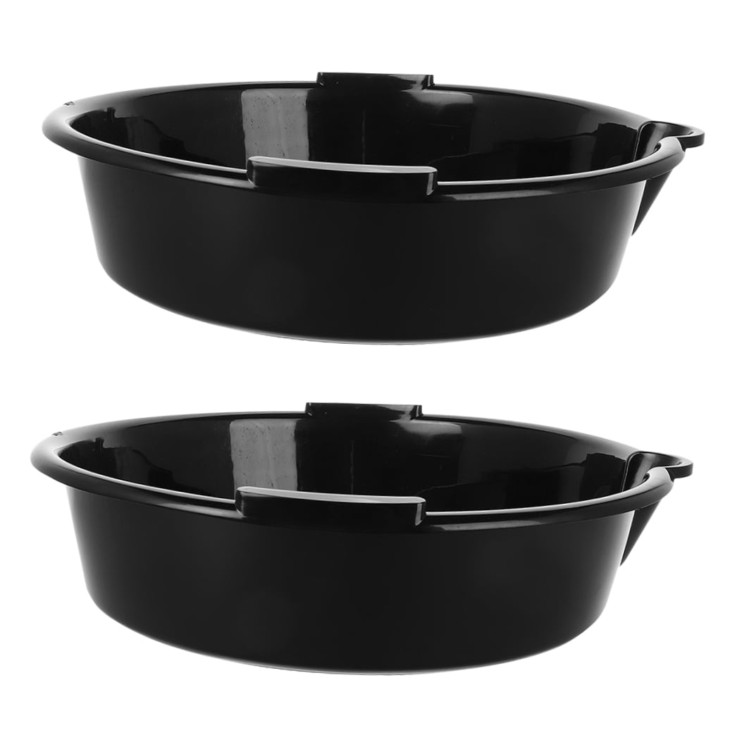 Supvox 2-Pack Reusable Oil Catch Pan Black Plastic Drip Tray for Spill Prevention and Control
