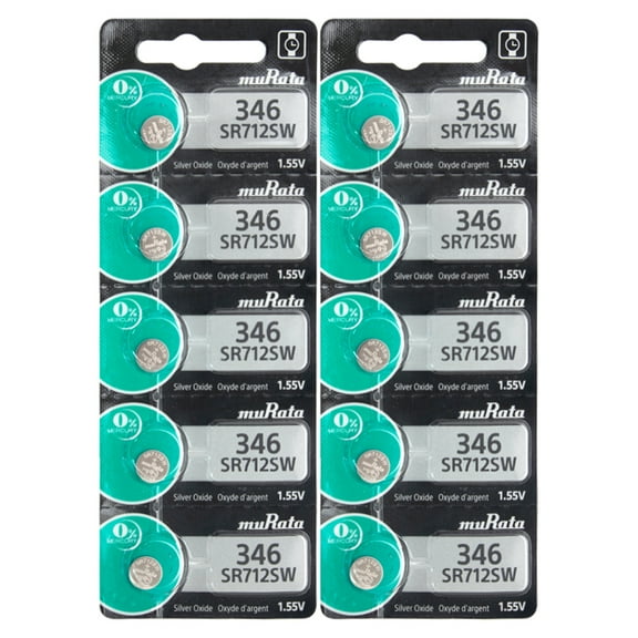 Murata 346 SR712SW 1PACK X (10PCS) Silver 1.55V Watch battery Made in Japan