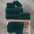 thumbnail image 3 of RUVANTI Bath Towels, 8 Pack 100% Cotton, Towel Set Teal Include 2 Bath 27x54, 2 Hand 16x28, 4 Face 13x13. Extra Soft, Highly Absorbent, Quick Dry, Lightweight, Luxury Towels for Bathroom, Spa, Hotel., 3 of 10