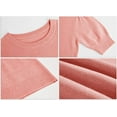 thumbnail image 5 of Zbyclub womens puff short sleeve sweaters pullover shirt tops crew neck lightweight knit sweater blouses, 5 of 11