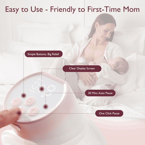Momcozy S12 Pro Electric Wearable Breast Pump, Pink, 24mm Flange