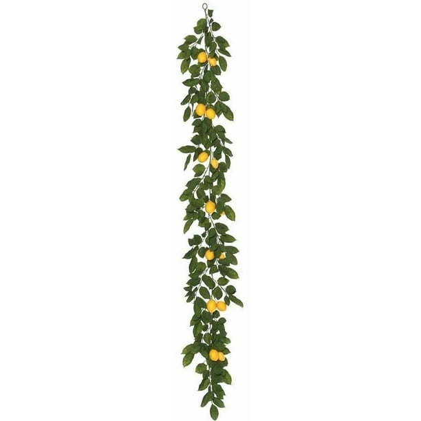 Vickerman 6' Artificial Green and Yellow Salal Leaf Lemon Garland