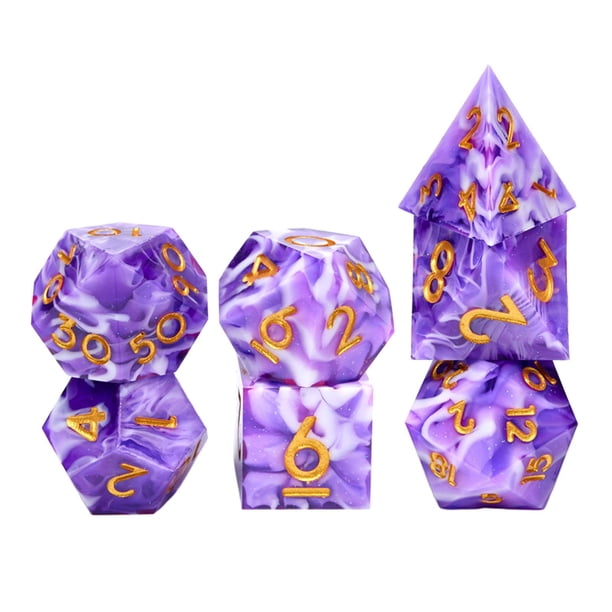 7 dados poliédricos, juego D8 D10 D12 D20 juego de familiar para la familia estilo F Zulema Dados poliédricos