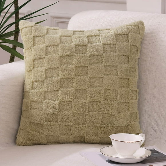 Gros Rabais! Ensemble de Coussins en Fourrure, Coussin de Sofa en Velours de Coton Shu, Coussins Décoratifs pour Salon, Coussin Lombaire de Bureau, Coussins Doux pour le Confort du Dossier et la Décoration