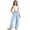 Light Blue, variant on Toome G‘irls Wide Leg Pants High Waisted Casual Vacation Beach Palazzo Harem Trousers with Pockets