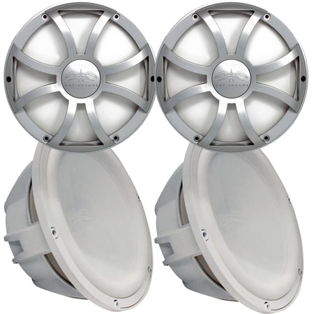 Two Wet Sounds Revo 12 Subwoofers & Grills - White Subwoofers & Silver XS Grills - 4 Ohm - image 4
