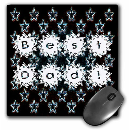3dRose Best Dad with Stars, Mouse Pad, 8 by 8