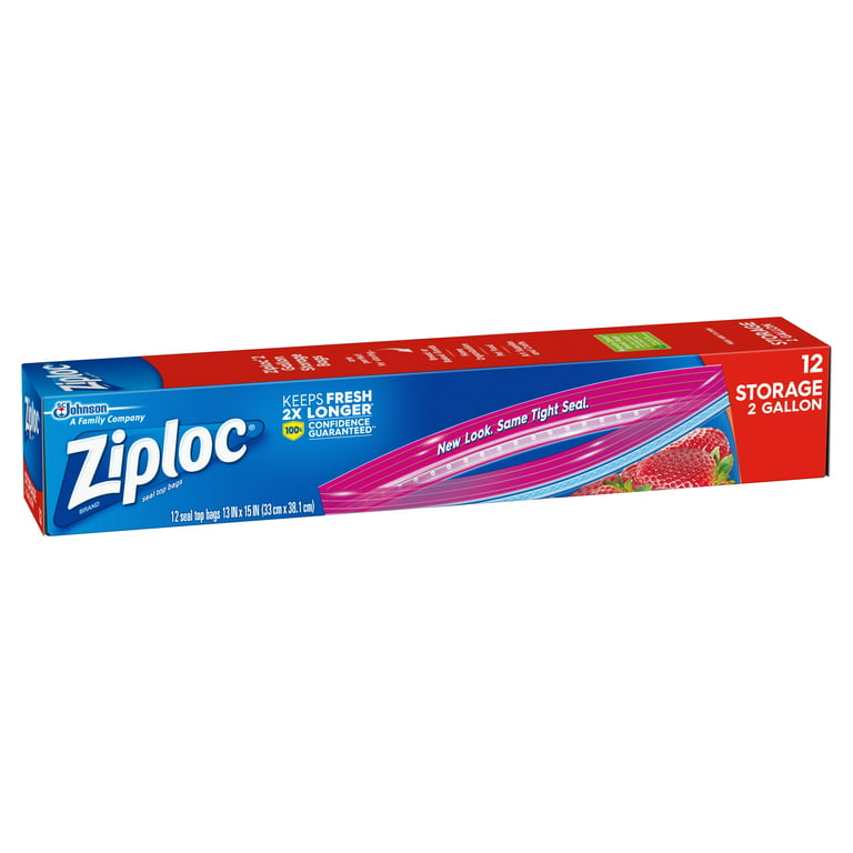 Ziploc Seal Top Bags, Storage, 2 Gallon - 12 bags