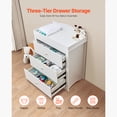 thumbnail image 5 of KFFKFF Modern Baby Changing Table Dresser with 3 Storage Drawers, Multi-Functional Organizer for Nursery and Children's Room, White, 5 of 9