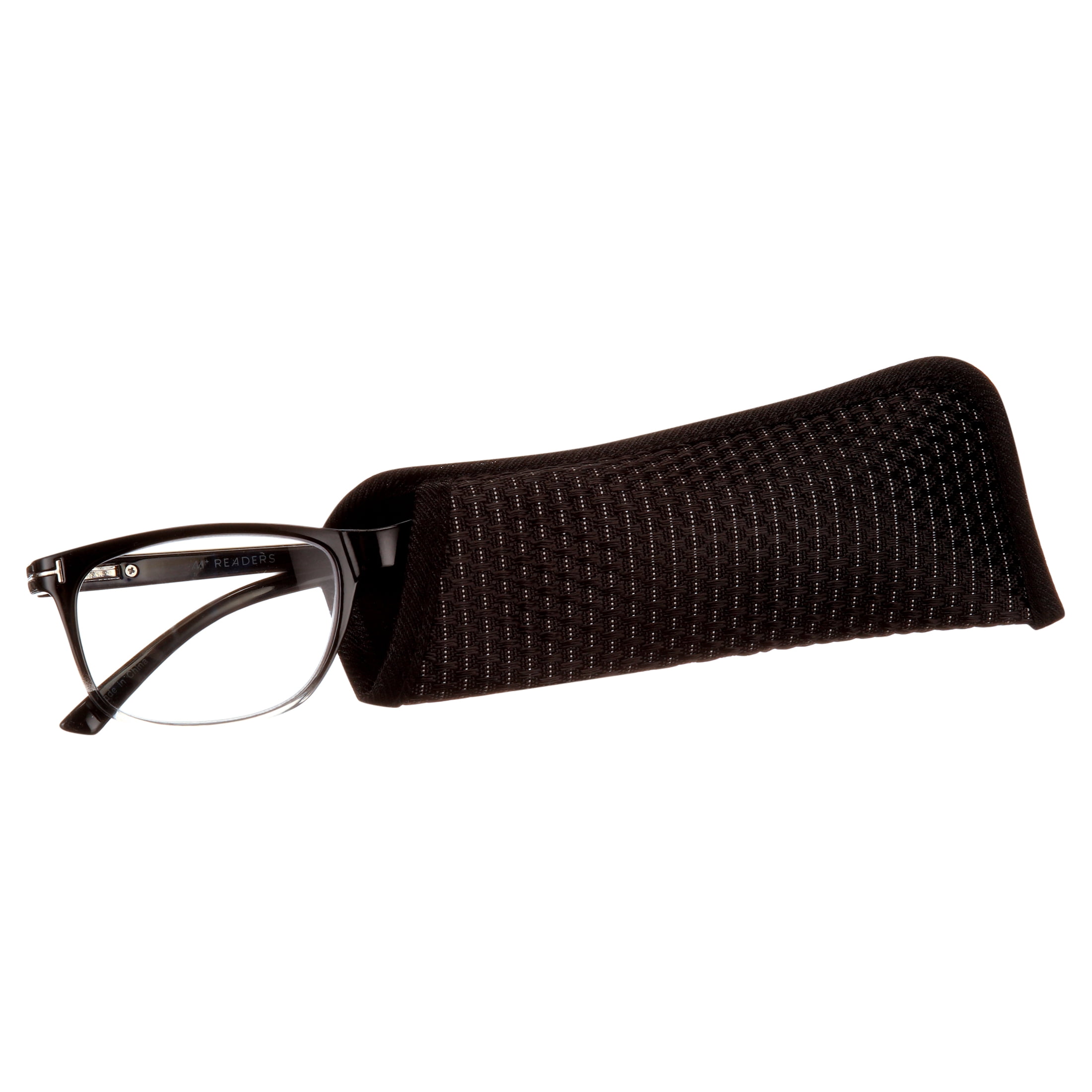 M+ Readers Vincent Black Blue Light Glasses +2.00 with Case