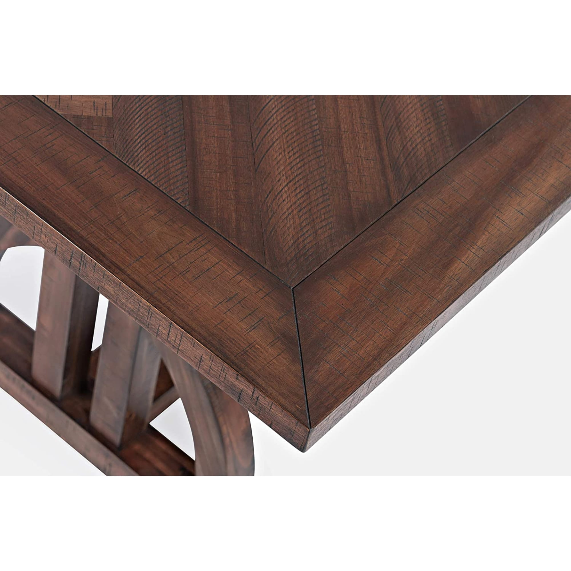Jofran Fairview Transitional Herringbone Distressed Acacia Counter Height 78" Dining Table