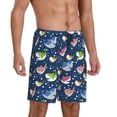 thumbnail image 2 of Kdxio Colorful Cartoon Shark Print Mens Sleep Shorts Bottoms Soft Comfy Pajama Wear Pants with Drawstring Pockets, 2 of 7