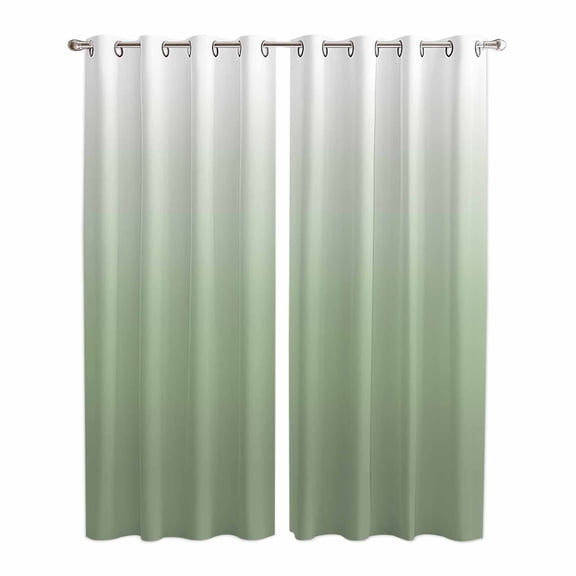 Sage Green Ombre Kitchen Curtains 96 Inch Length, Modern Sage Green Abstract Art Grommet Top Bedroom Living Room Curtains, Light Filtering Cafe Curtain Drapes 2 Panels Set 104''x96''